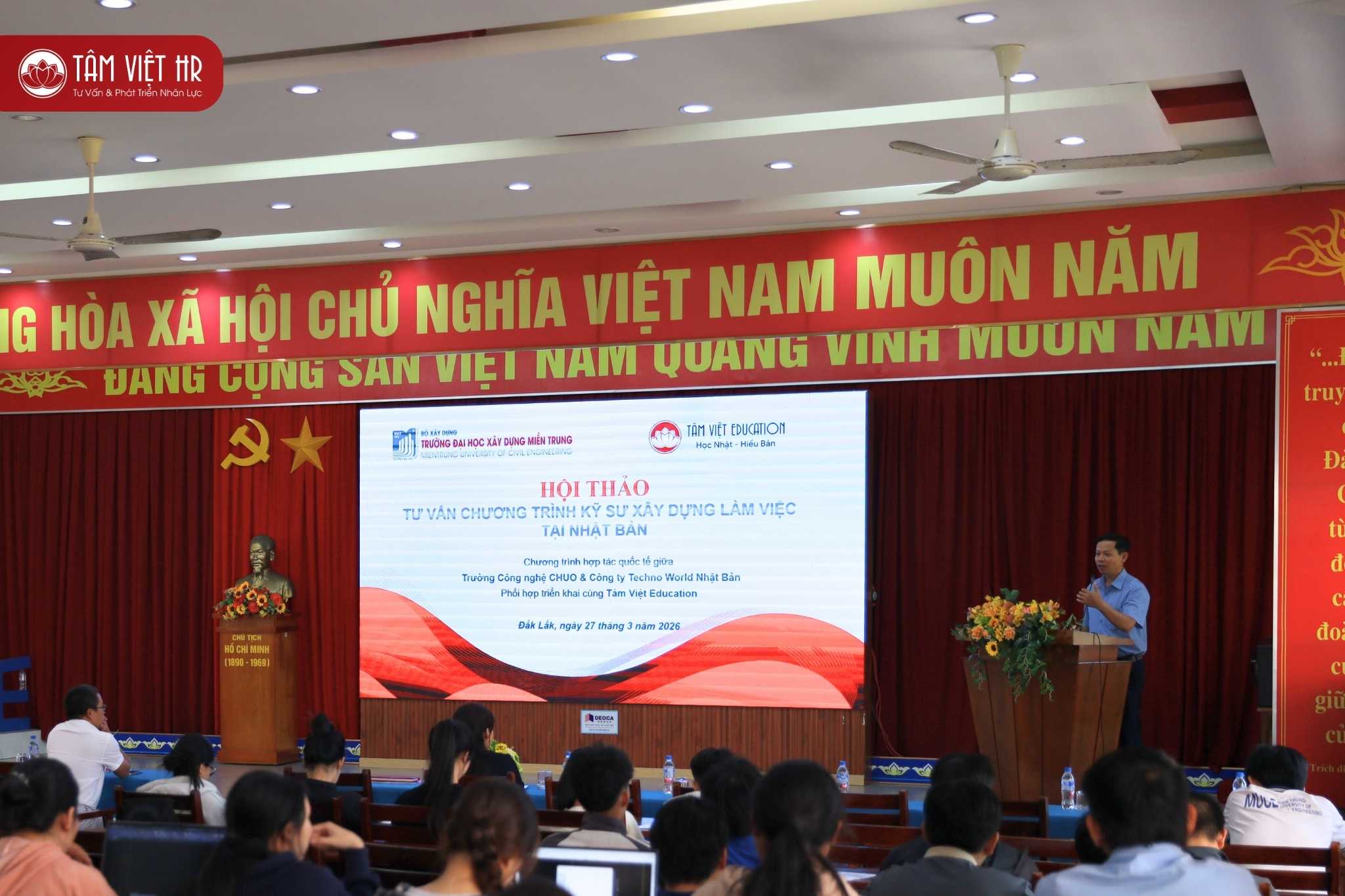 Sinh viên Đại học Xây dựng Miền Trung chủ động nắm bắt cơ hội nghề nghiệp tại Nhật Bản 5 Tâm Việt phối hợp cùng Trường Đại học Xây dựng Miền Trung tổ chức thành công Hội thảo “Tư vấn chương trình Kỹ sư Xây dựng làm việc tại Nhật Bản”