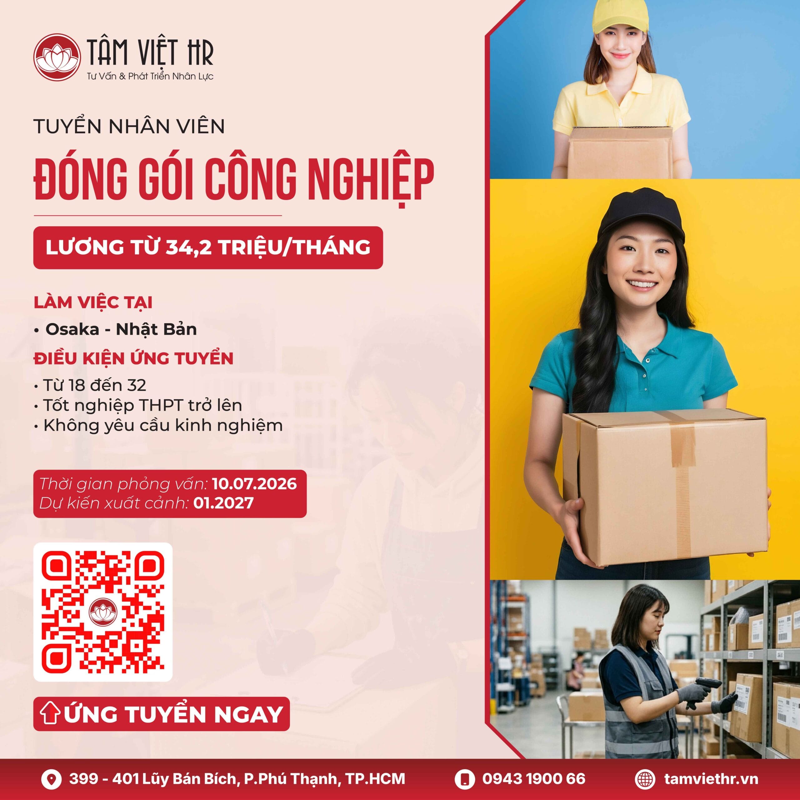 156 vị trí phỏng vấn việc làm tại Nhật Bản tháng 6-8/2026 - Lương từ 33 - 35,6 triệu/tháng 4 Tâm Việt 156 vị trí phỏng vấn việc làm tại Nhật Bản tháng 6-8/2026 - Lương từ 33 - 35,6 triệu/tháng