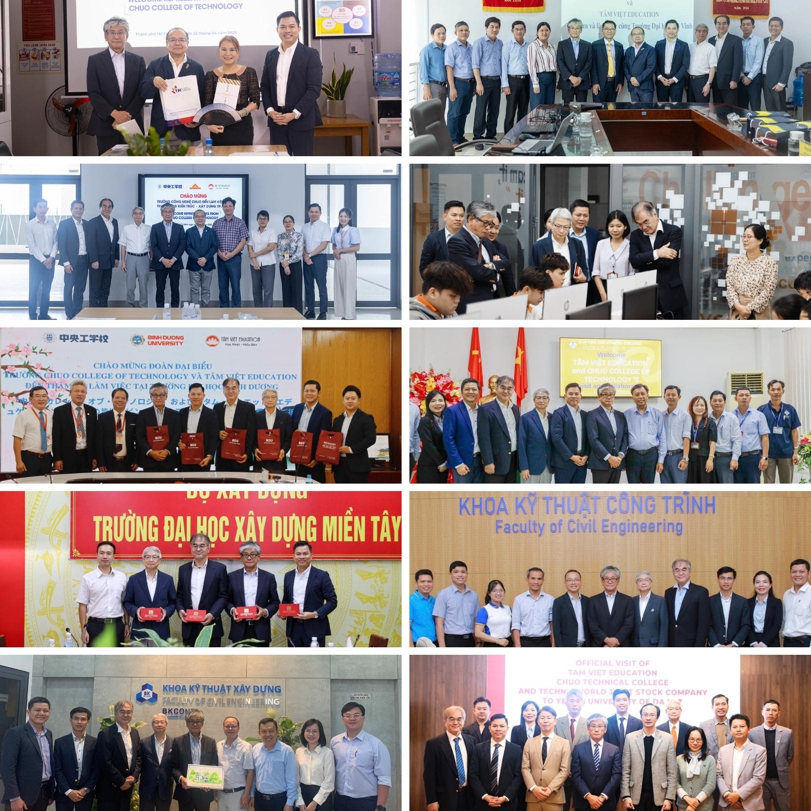 Tâm Việt Education, trường Công nghệ CHUO và Techno World hợp tác với các trường Cao đẳng, Đại học tại Việt Nam mở rộng cơ hội phát triển nguồn nhân lực ngành Xây dựng